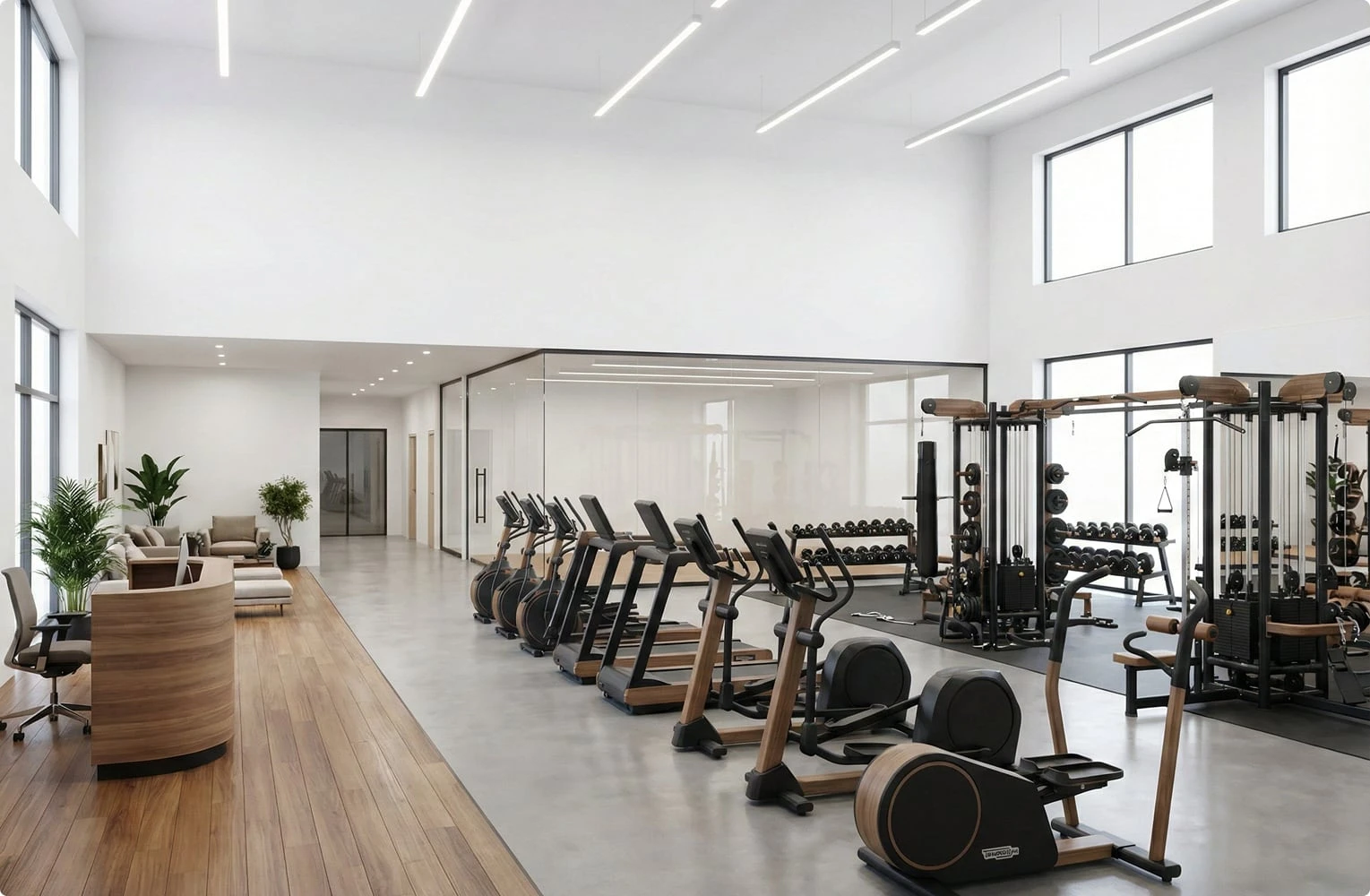 Gym with palm scanning