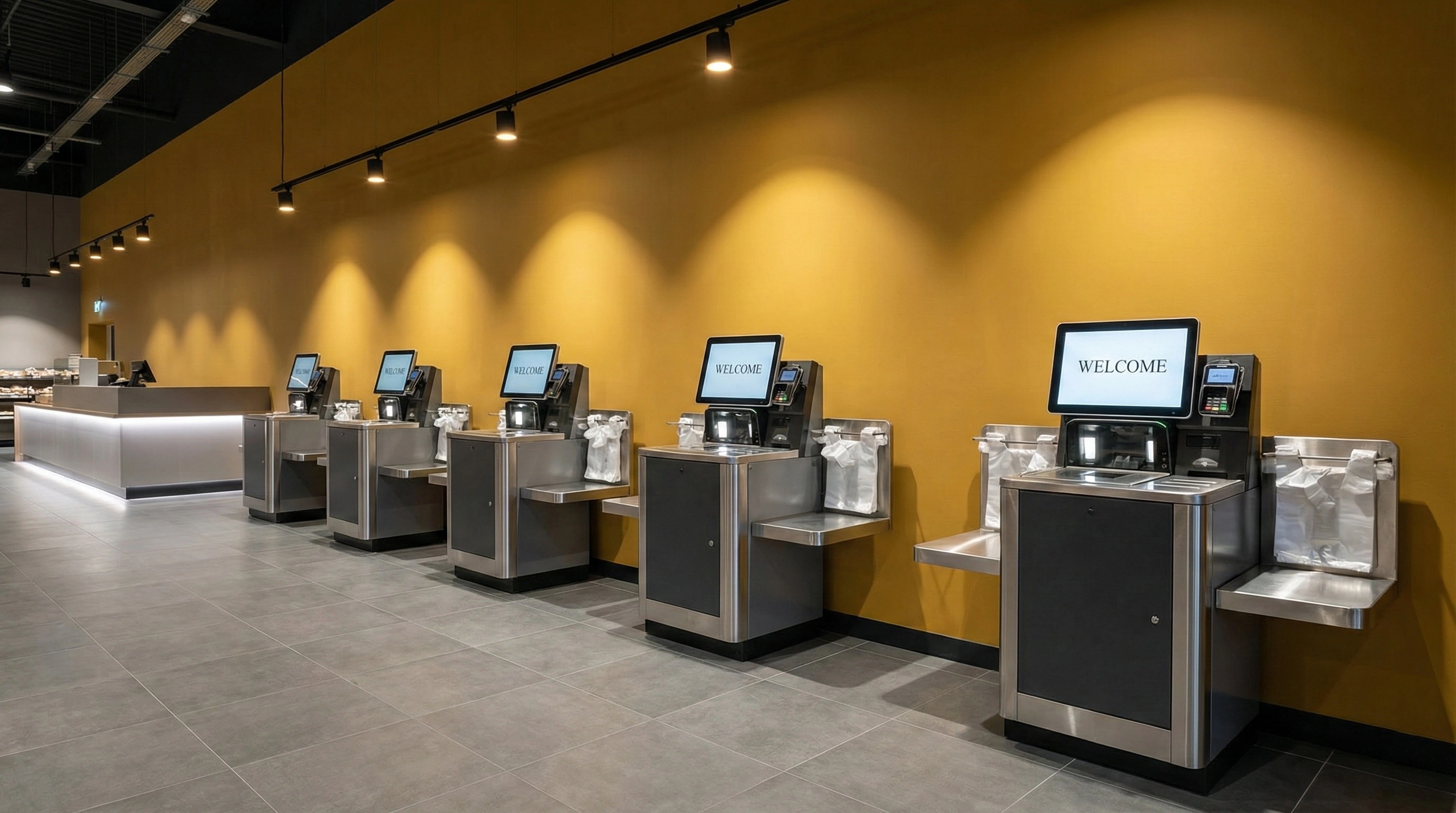 Self-checkout with palm scanning